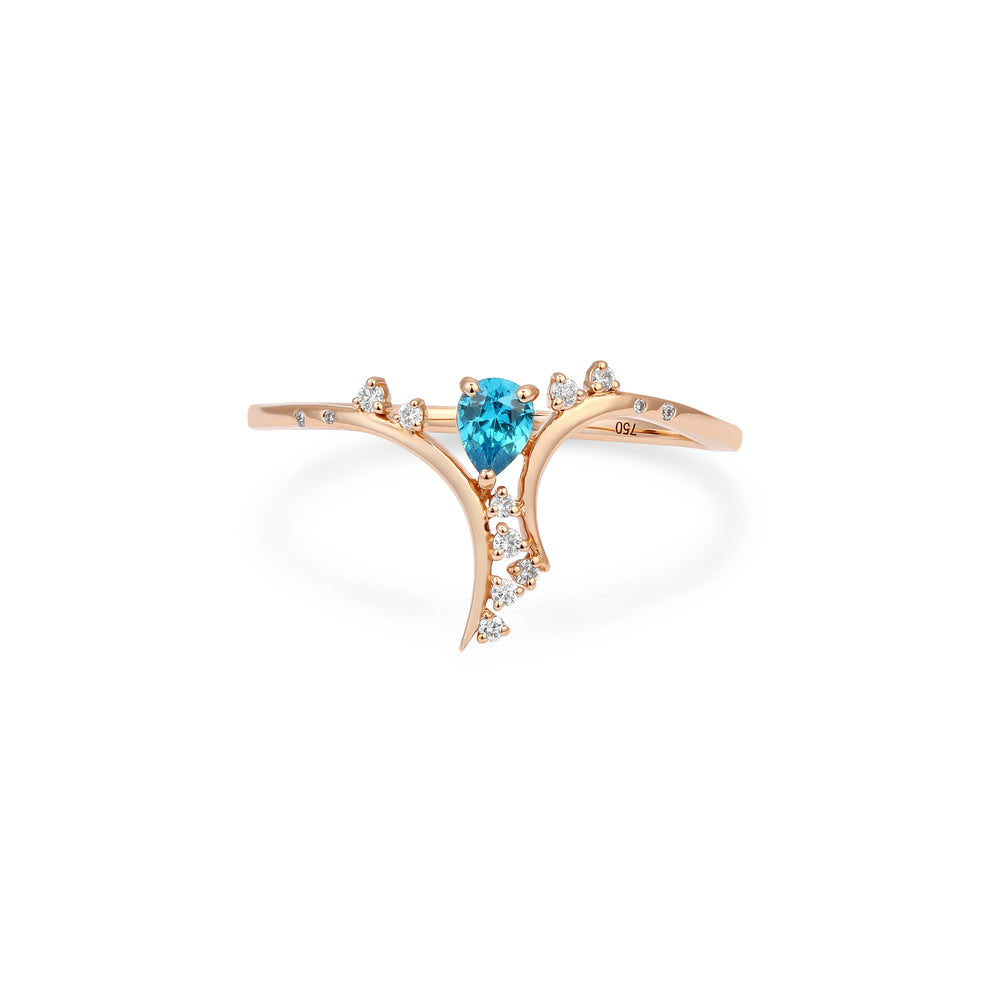 Ring Aqua Bloom