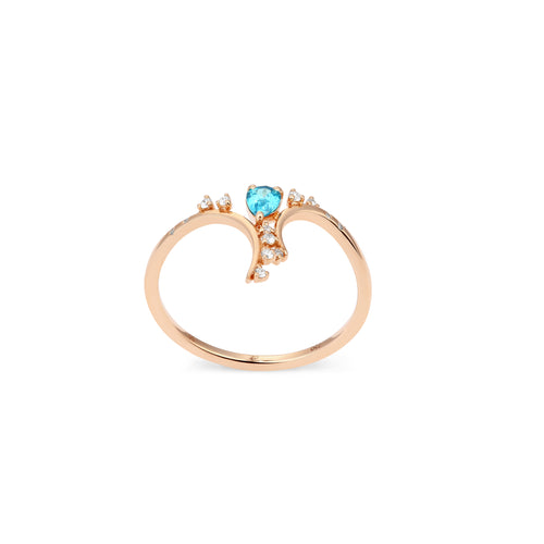 Ring Aqua Bloom