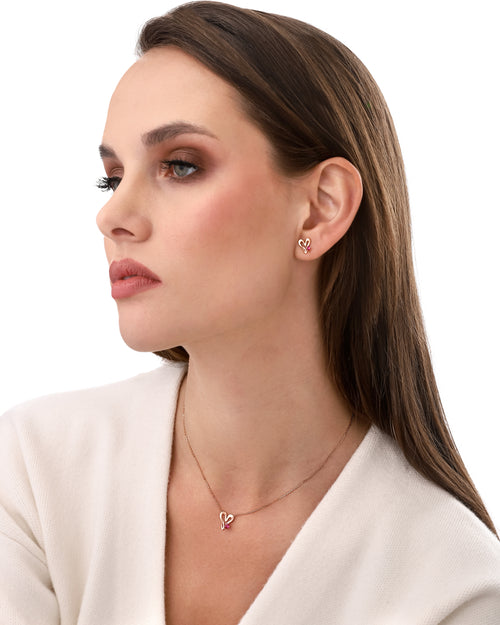 Earrings Hearts with Stone